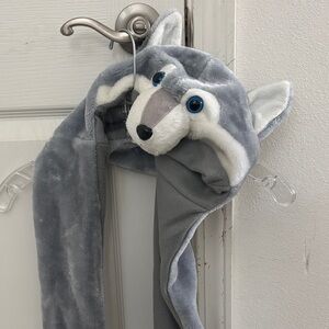 Gray Wolf Plush Kids Hat